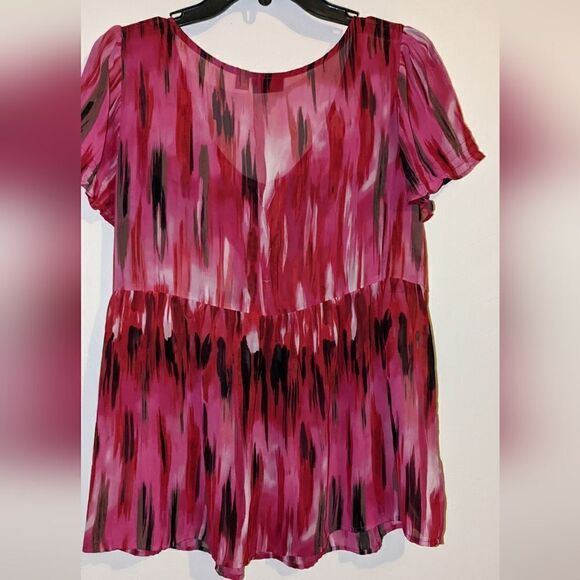 a.n.a short sleeve sheer blouse size M - Picture 3 of 7